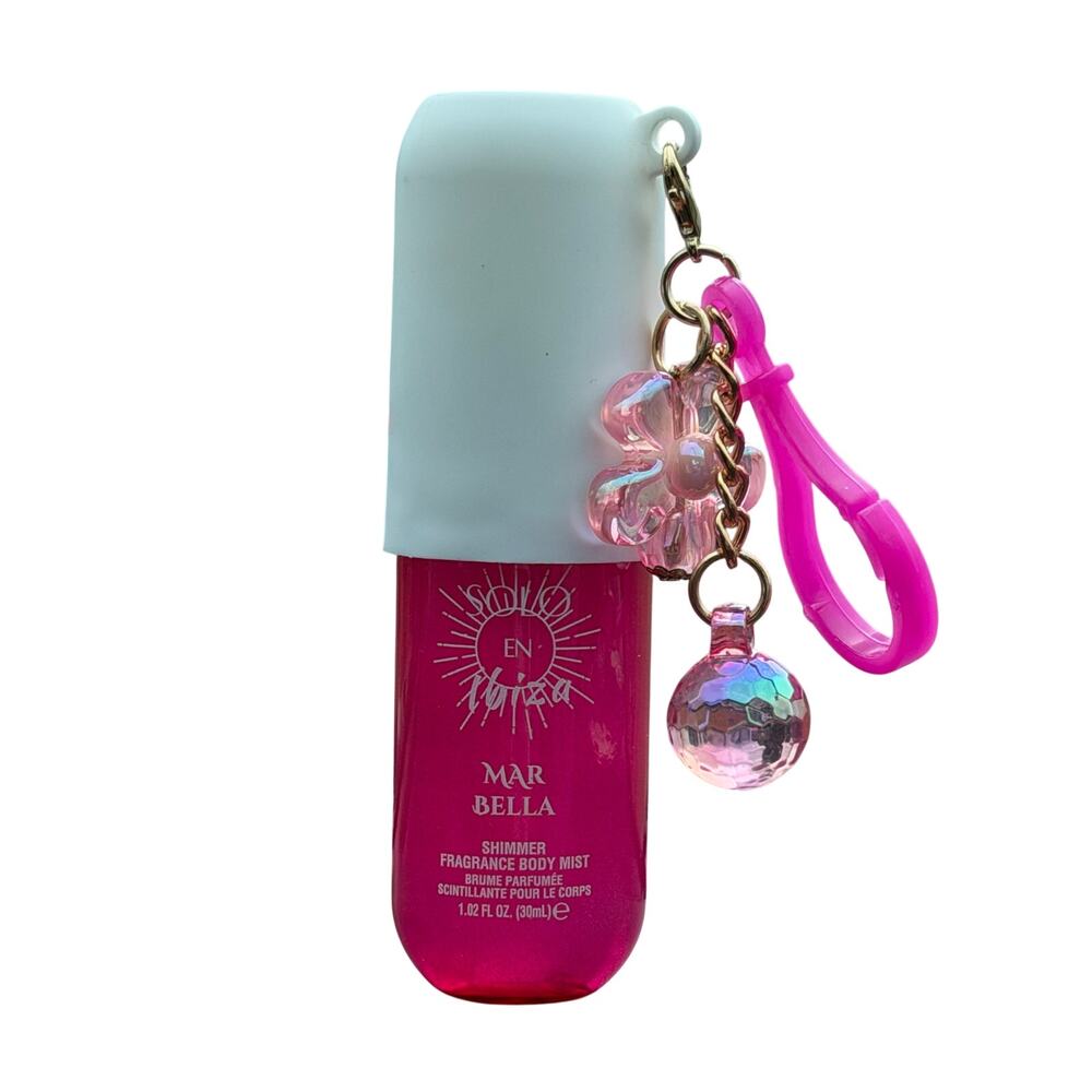 Solo En Ibiza Shimmer Fragrance Body Mist, Mar Bella Travel Key Chain 1.02 fl oz